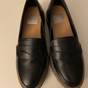 Dolce Vita Black Loafers with Smooth Leather and Penny Keeper Strap